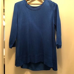 NWT Roz & Ali Royal Blue button back Sweater